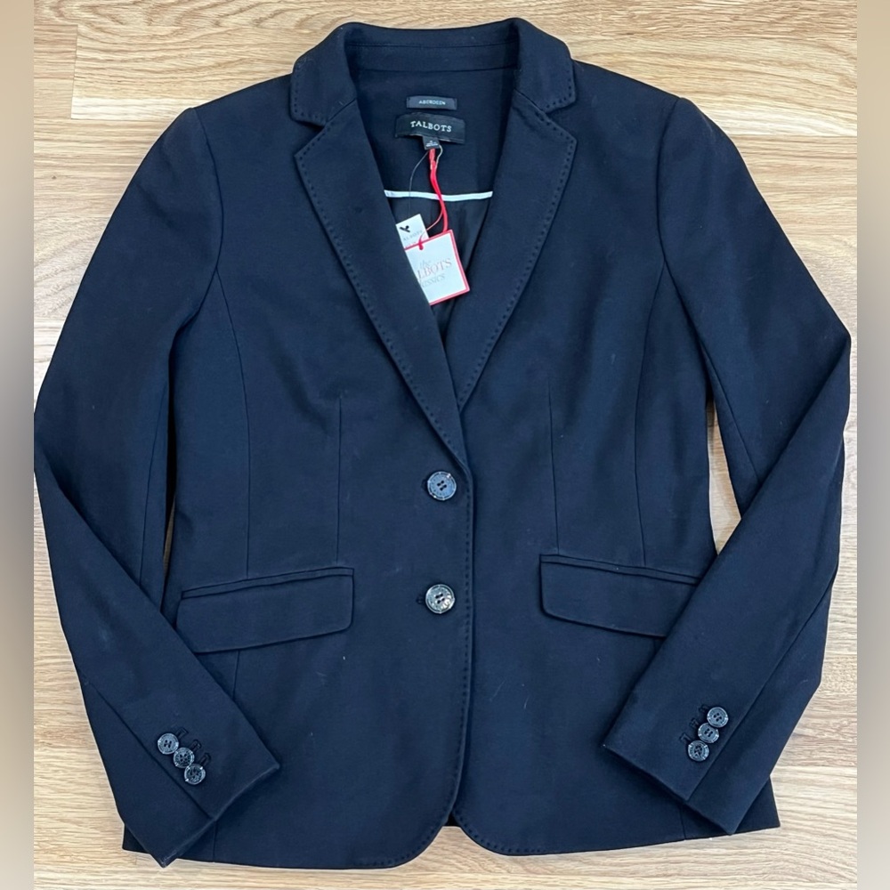 NWT Talbots classic Aberdeen blazer, size 4, black